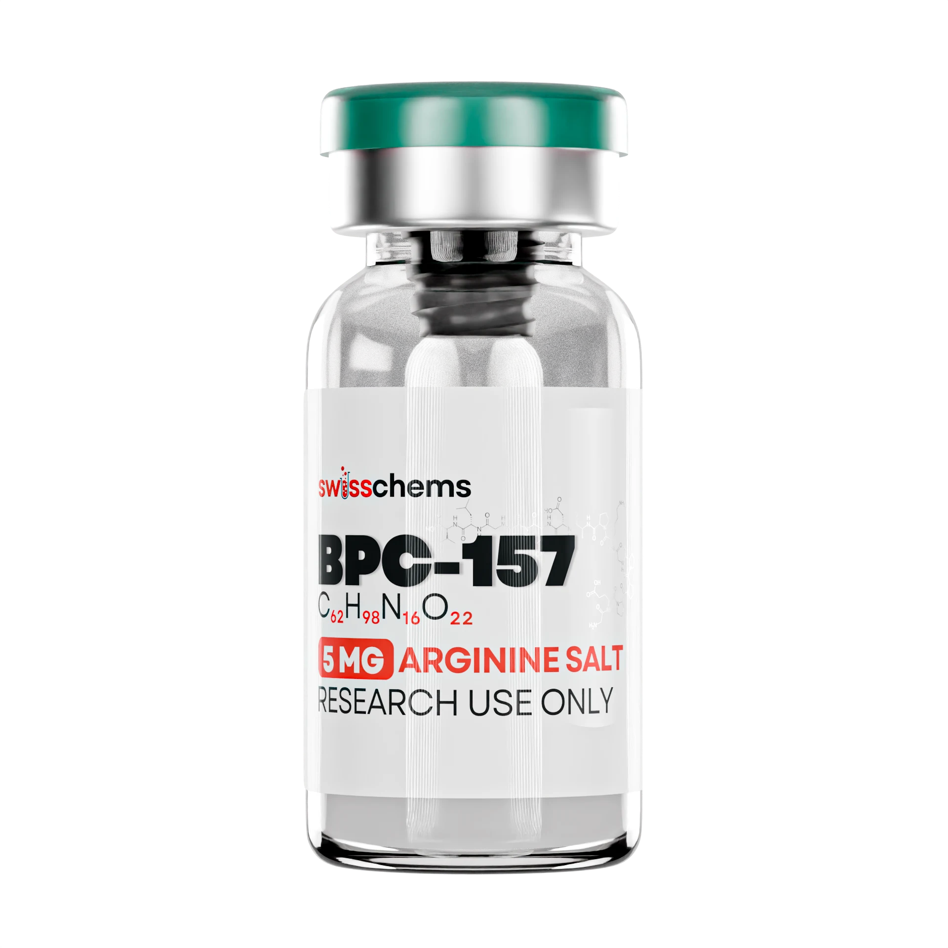 SwissChems BPC-157 with Arginine Salt Peptide 5mg Vial