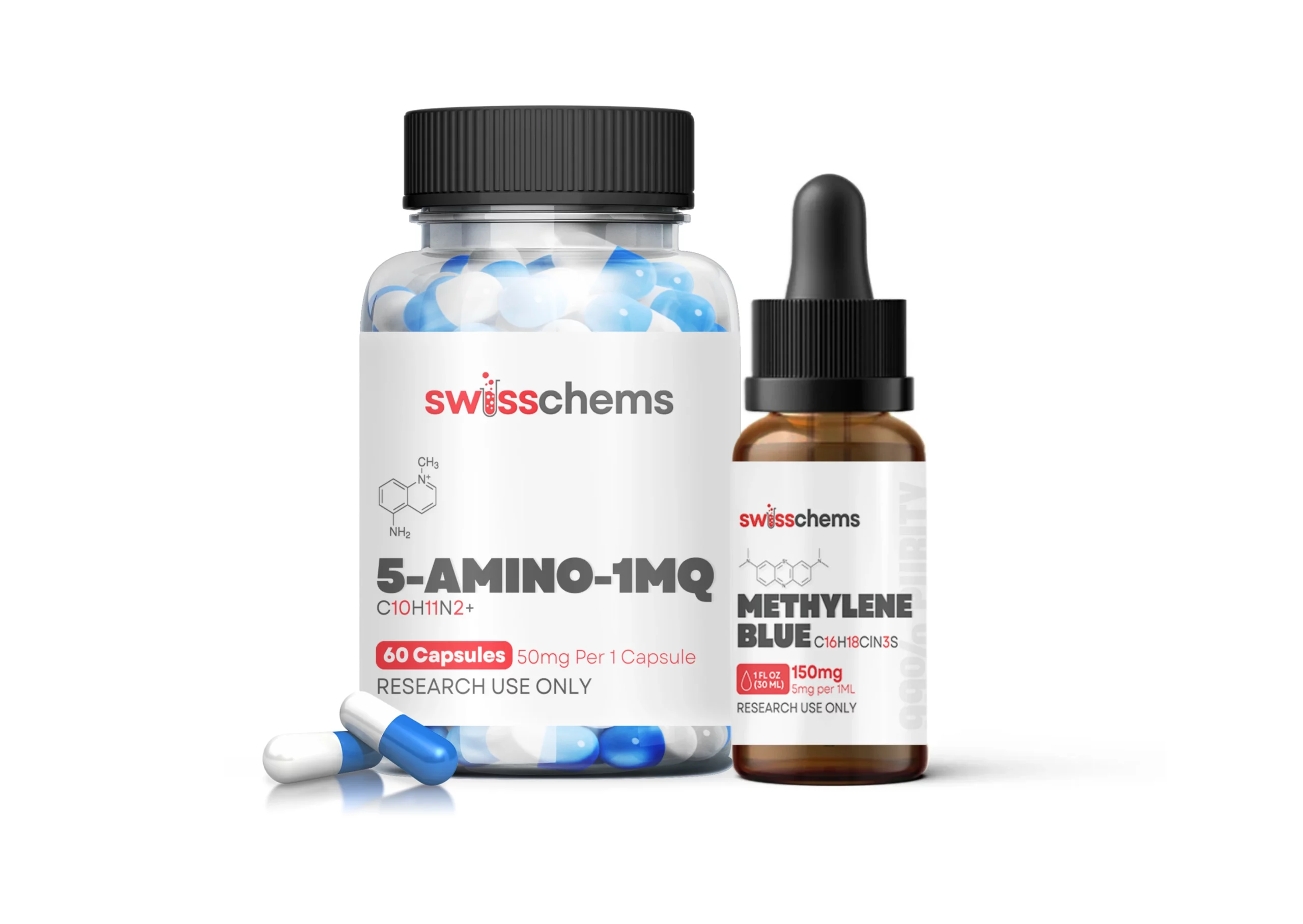 SwissChems Longevity Research Bundle 5-amino-1MQ And Methylene Blue